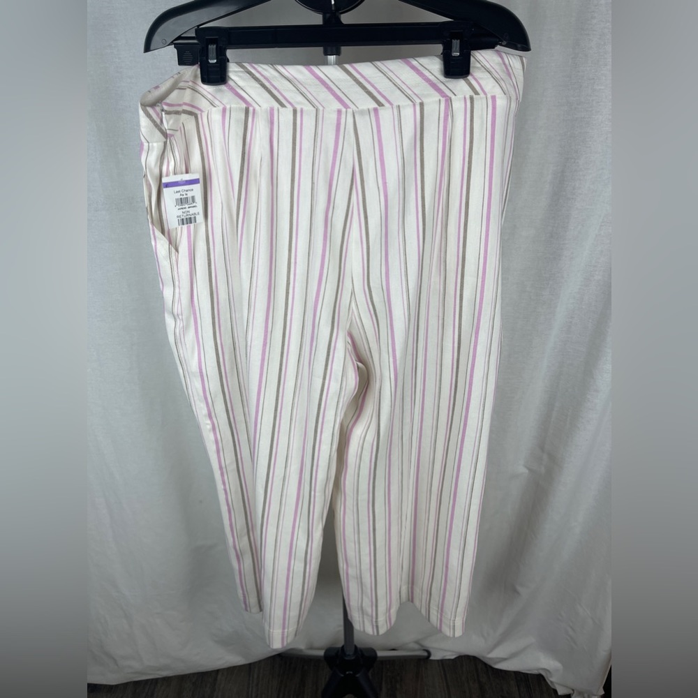 Trina Turk White Monument Pink and Brown Striped Pants Size 14 NWT - Picture 9 of 13